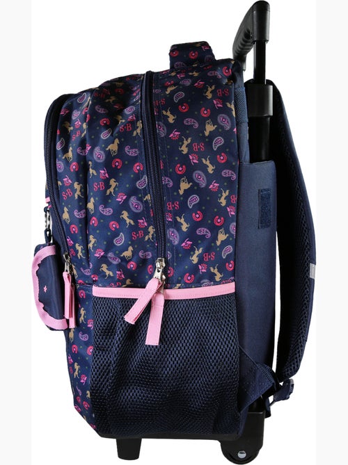 Sac à dos scolaire à roulettes scolaire fille STALLA BIANCA Cow Girl bleu - Kiabi Sac à dos scolaire à roulettes scolaire fille STALLA BIANCA Cow Girl bleu - Kiabi