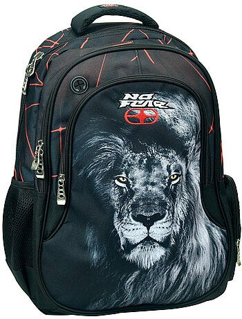 Sac à dos scolaire Back Me Up imprimé lion photoréaliste tissu résistant