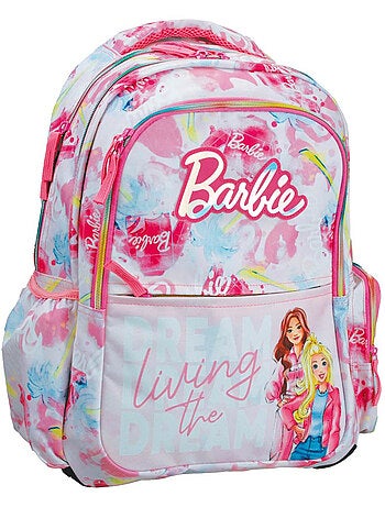 Sac à dos scolaire barbie imprimé living the dream 43 cm