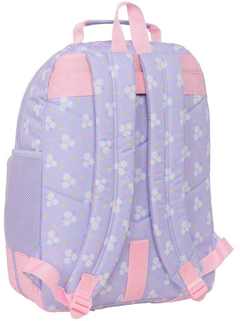 Sac à dos scolaire CMP Bouquet Rosa 2 compartiments zippés Bleu Rose foncé Bleu - Kiabi
