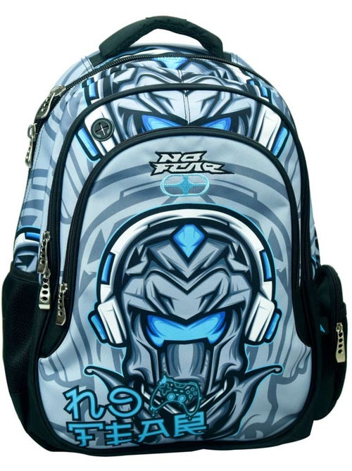 Sac à dos scolaire compartimenté motif robot No Fear 43 CM - Kiabi