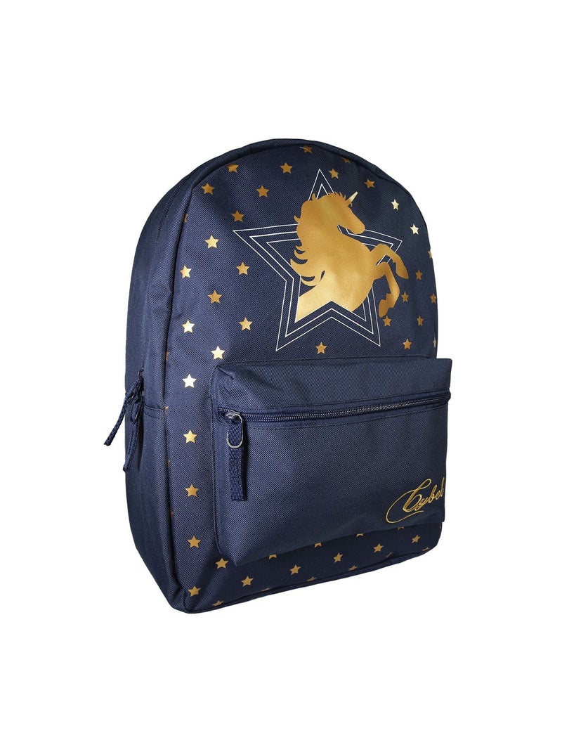 Sac à Dos Scolaire Cybel- Marine - 1 compartiment zippé - 29x13x40cm - Bagtrotter Bleu - Kiabi