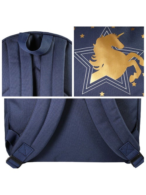 Sac à Dos Scolaire Cybel- Marine - 1 compartiment zippé - 29x13x40cm - Bagtrotter - Kiabi