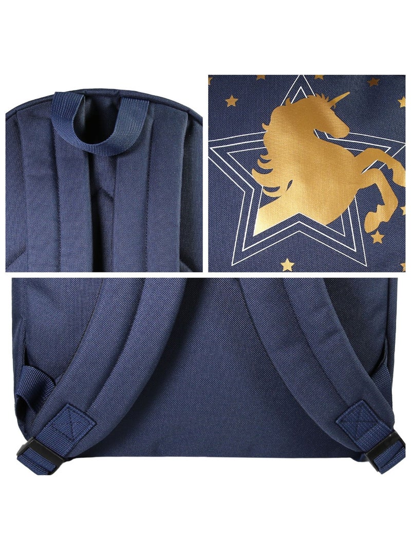 Sac à Dos Scolaire Cybel- Marine - 1 compartiment zippé - 29x13x40cm - Bagtrotter Bleu - Kiabi