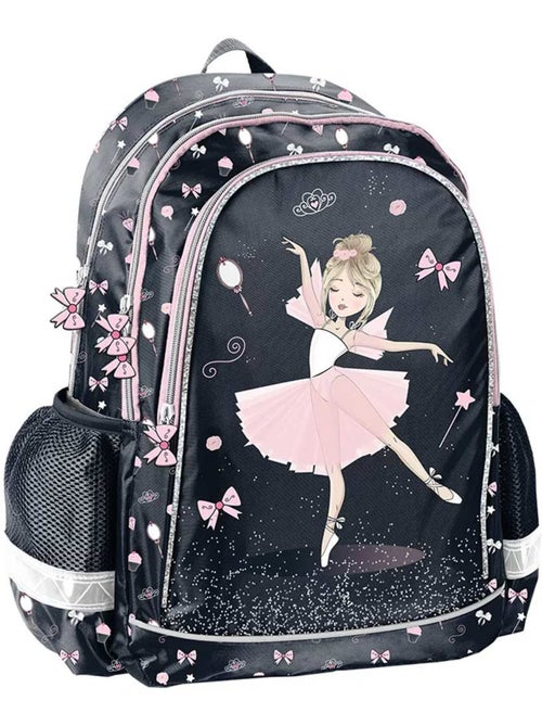 Sac à Dos Scolaire Danseuse Ballerine avec 2 compartiments 38 CM - Kiabi