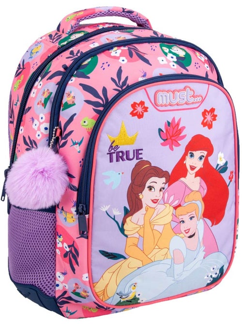 Sac à Dos Scolaire Disney Princess Be True avec 2 compartiments 43 CM - Kiabi