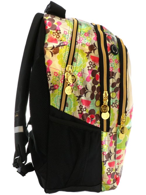 Sac à dos scolaire en tissu métallisé motif floral Hallmark - Kiabi