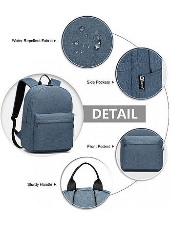 Sac à dos scolaire et de voyage 15,4 pouces hydrofuge 43x16x32 cm - kono