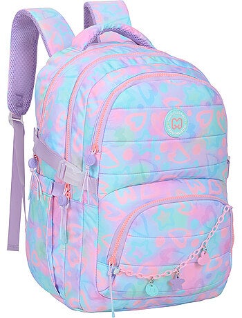 Sac à dos scolaire fille 2 compartiments MARSHMALLOW Funny Love rose