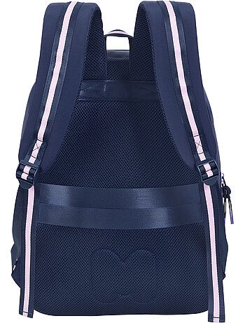 Sac à dos scolaire fille 2 compartiments MARSHMALLOW Glimmed bleu nuit