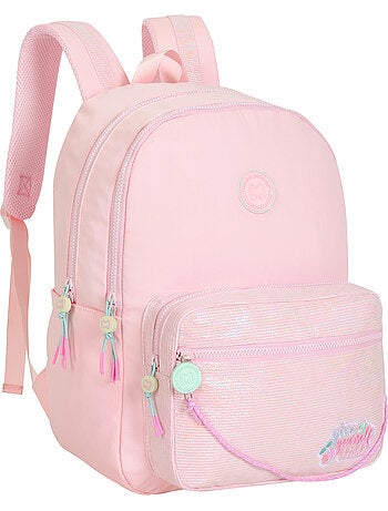 Sac à dos scolaire fille 2 compartiments MARSHMALLOW Grace Pink rose pastel