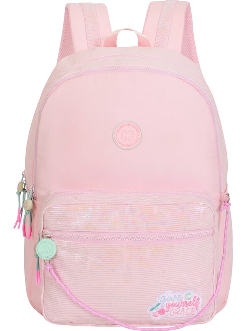 Sac à dos scolaire fille 2 compartiments MARSHMALLOW Grace Pink rose pastel - Kiabi Sac à dos scolaire fille 2 compartiments MARSHMALLOW Grace Pink rose pastel - Kiabi