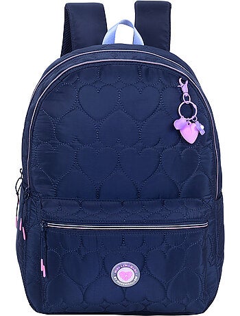 Sac à dos scolaire fille 2 compartiments MARSHMALLOW Heartsy noir