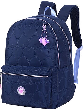 Sac à dos scolaire fille 2 compartiments MARSHMALLOW Heartsy noir