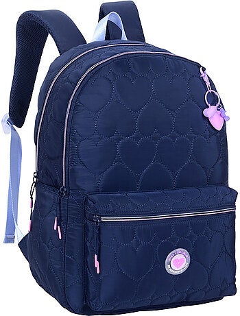 Sac à dos scolaire fille 2 compartiments MARSHMALLOW Heartsy noir