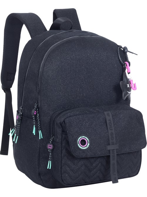Sac à dos scolaire fille 2 compartiments MARSHMALLOW Nighty noir - Kiabi Sac à dos scolaire fille 2 compartiments MARSHMALLOW Nighty noir - Kiabi