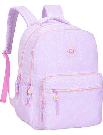 Sac à dos scolaire fille 2 compartiments MARSHMALLOW Party Jungle pastel
