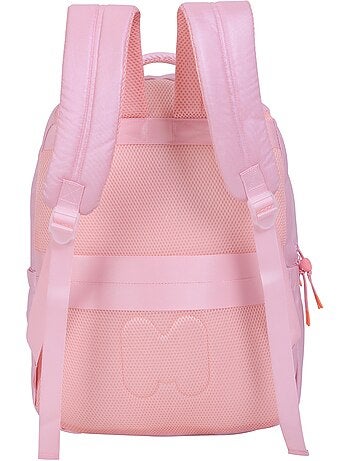 Sac à dos scolaire fille 2 compartiments MARSHMALLOW Platinum rose irisé