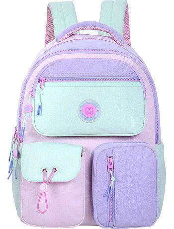 Sac à dos scolaire fille 2 compartiments MARSHMALLOW Sunrise multicolore pastel