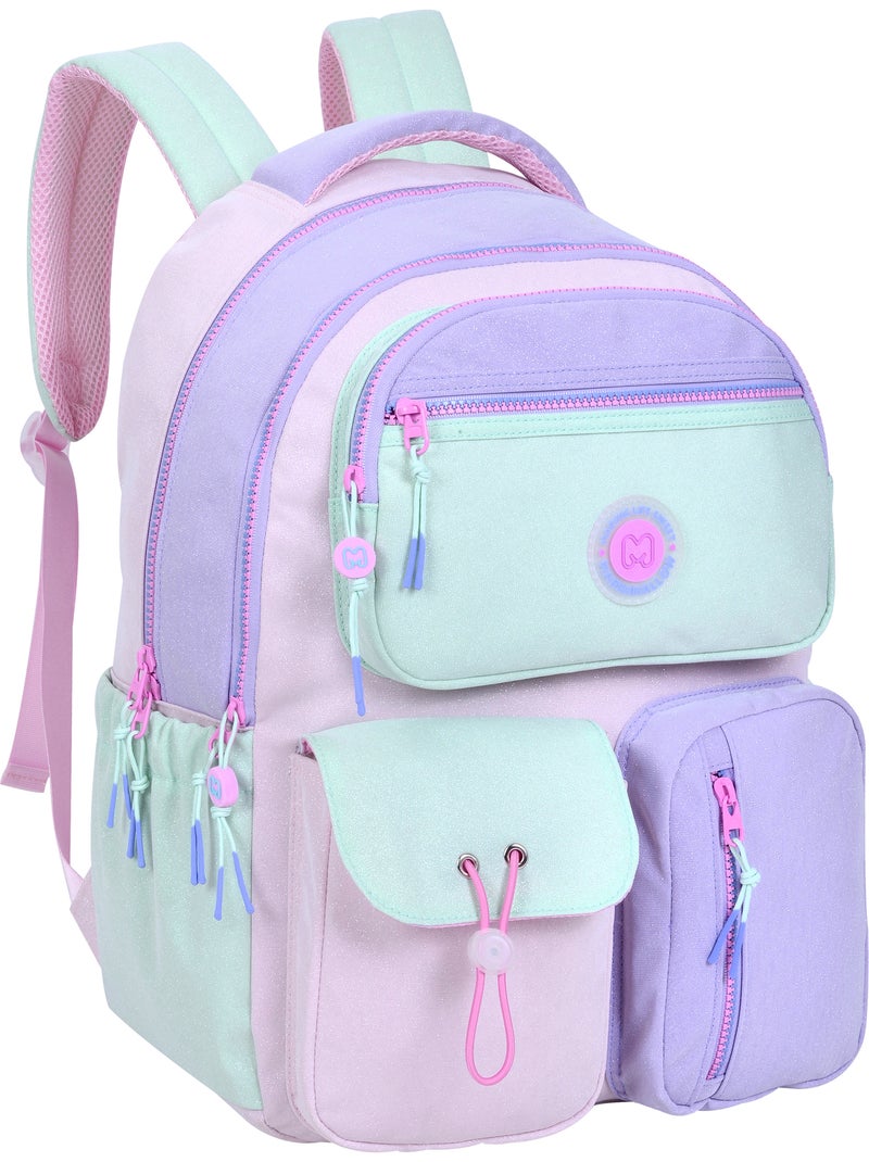 Sac à dos scolaire fille 2 compartiments MARSHMALLOW Sunrise multicolore pastel Rose pastel - Kiabi