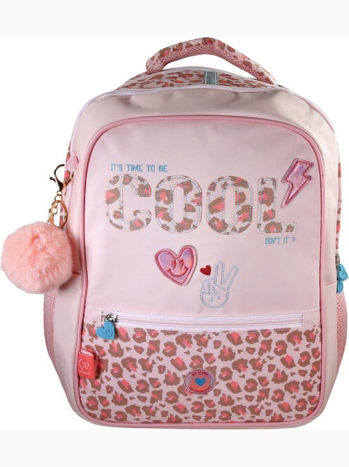 Sac à dos scolaire fille KIP Graou 2 compartiments rose motif léopard - Kiabi Sac à dos scolaire fille KIP Graou 2 compartiments rose motif léopard - Kiabi