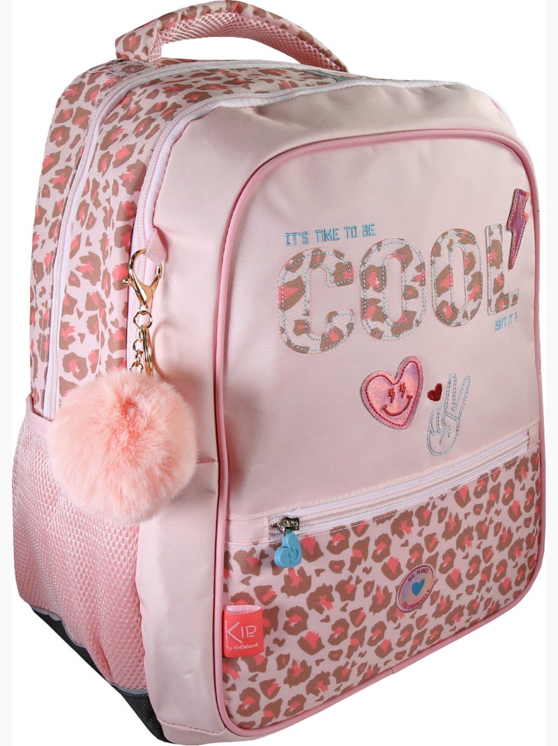 Sac à dos scolaire fille KIP Graou 2 compartiments rose motif léopard Multicolore - Kiabi