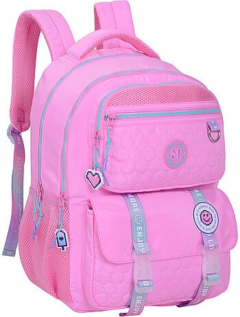 Sac à dos scolaire fille Marshmallow Blush 2 compartiments rose