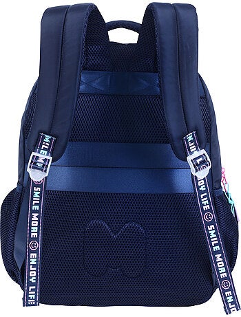Sac à dos scolaire fille Marshmallow Pixelly 2 compartiments bleu nuit