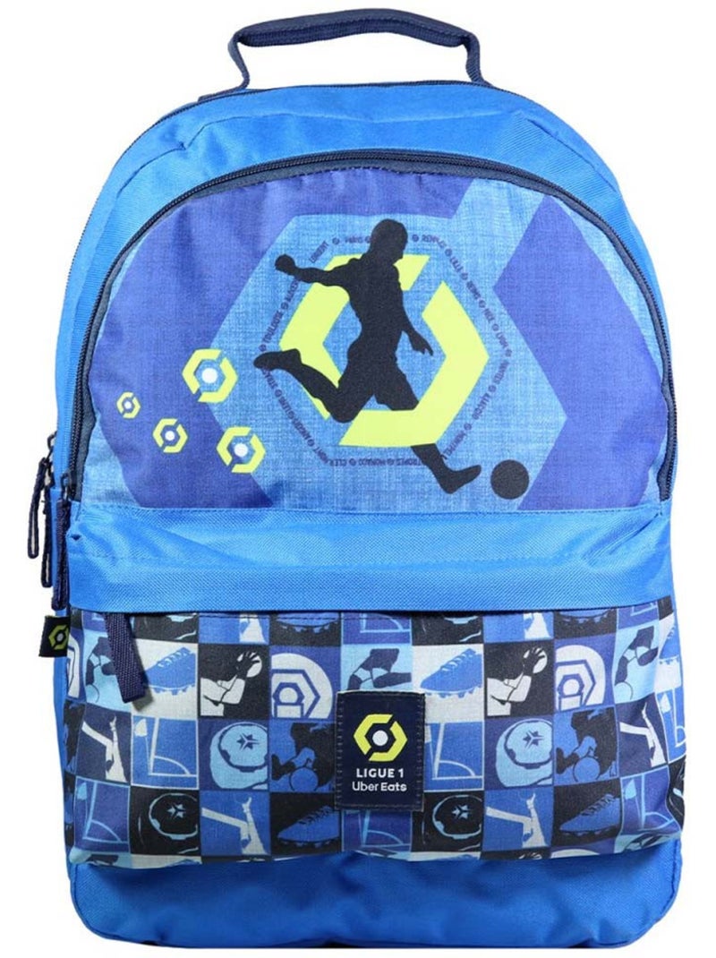 Sac à dos scolaire Football Ligue 1 licence officielle 43 CM Bleu - Kiabi