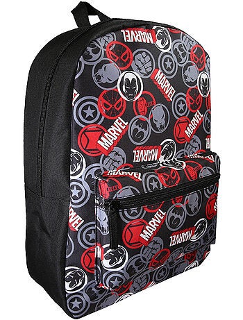 Sac à dos scolaire garçon 1 compartiment MARVEL noir rouge
