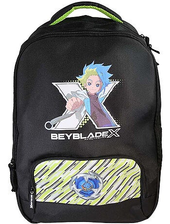 Sac à dos scolaire garçon Beyblade X 38 cm noir et vert 2 compartiments
