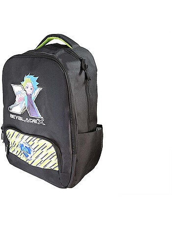 Sac à dos scolaire garçon Beyblade X 38 cm noir et vert 2 compartiments