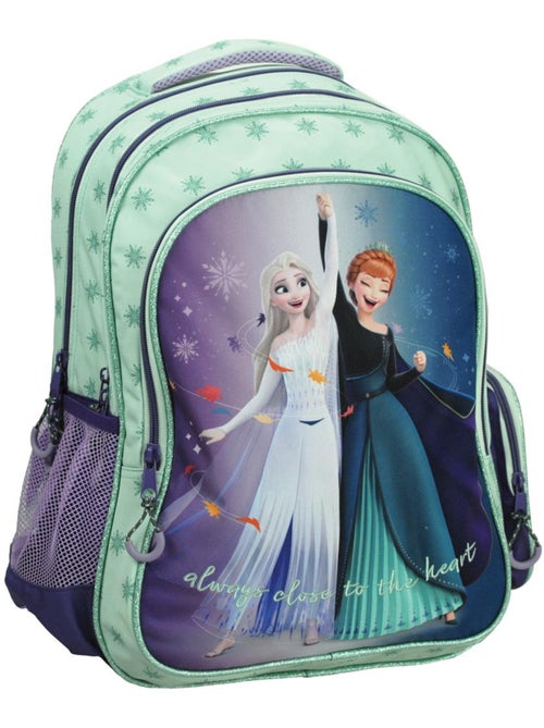 Sac à dos scolaire Gim imprimé Reine des neiges en tissu synthétique - Kiabi