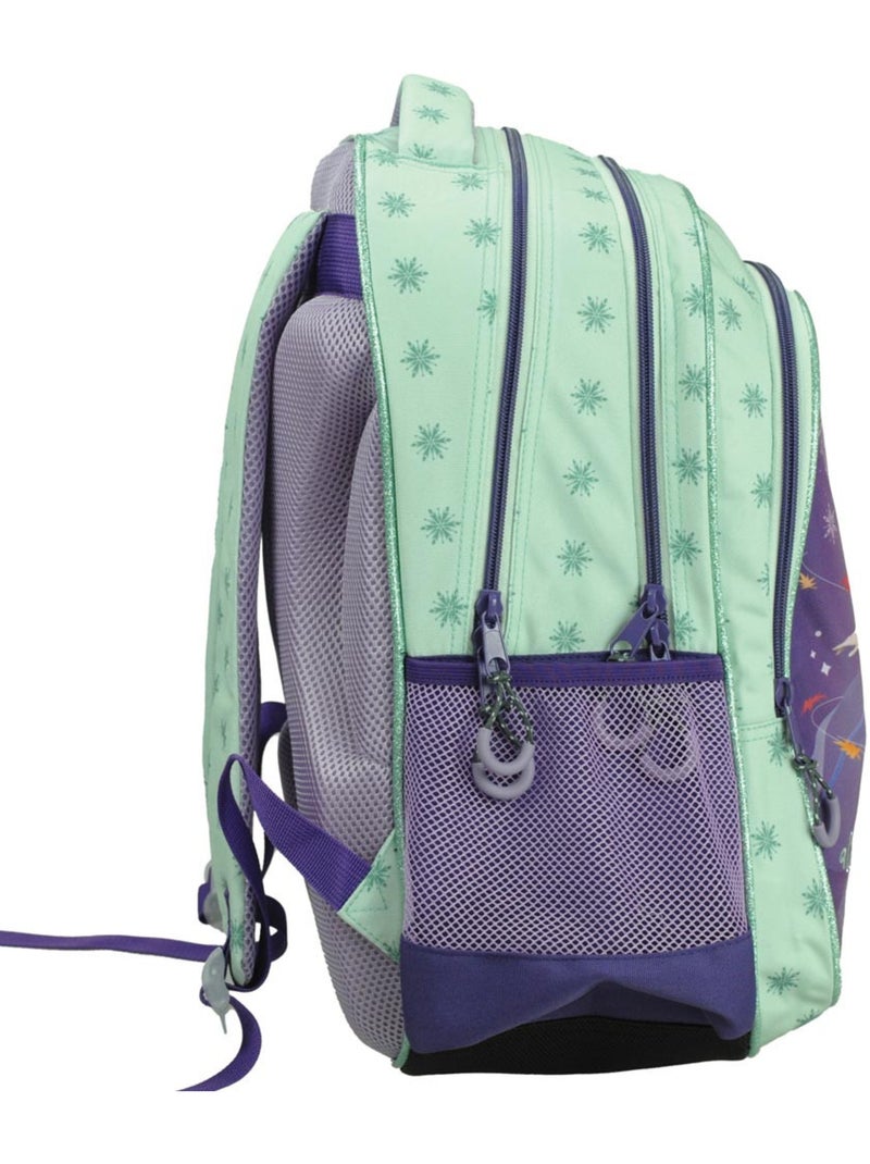 Sac à dos scolaire Gim imprimé Reine des neiges en tissu synthétique Bleu Violet Gris - Kiabi
