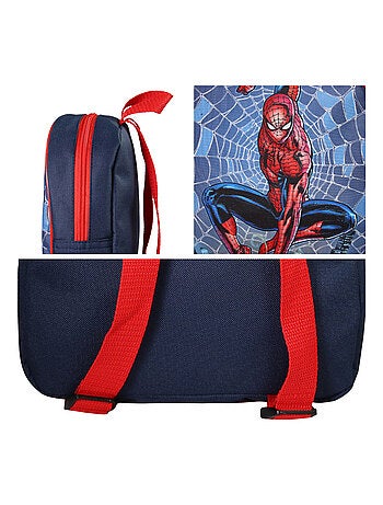 Sac à Dos Scolaire Goûter 24 cm Spiderman Bleu Marine - Bagtrotter