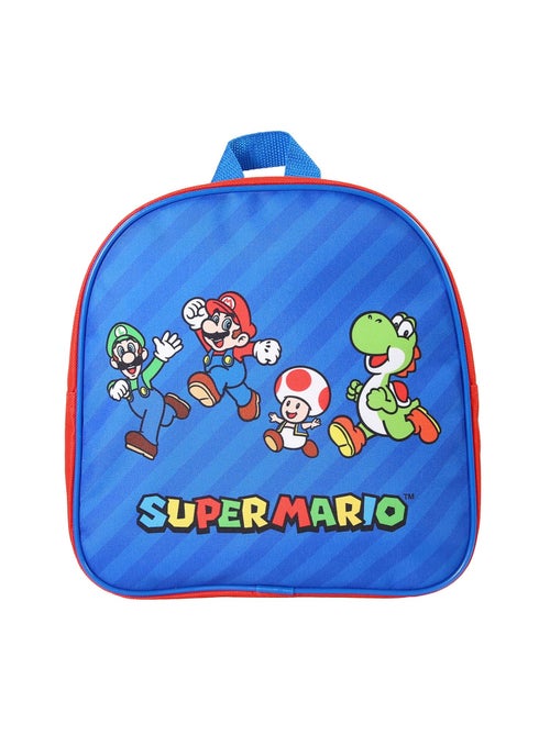 Sac à Dos Scolaire Goûter Maternelle 24 cm Super Mario - Bleu - 1 compartiment zippé - Bagtrotter - Kiabi