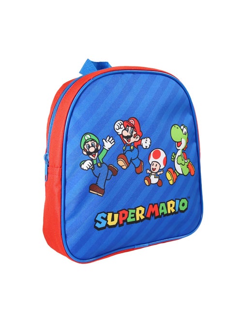 Sac à Dos Scolaire Goûter Maternelle 24 cm Super Mario - Bleu - 1 compartiment zippé - Bagtrotter - Kiabi