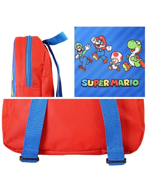 Sac à Dos Scolaire Goûter Maternelle 24 cm Super Mario - Bleu - 1 compartiment zippé - Bagtrotter - Kiabi