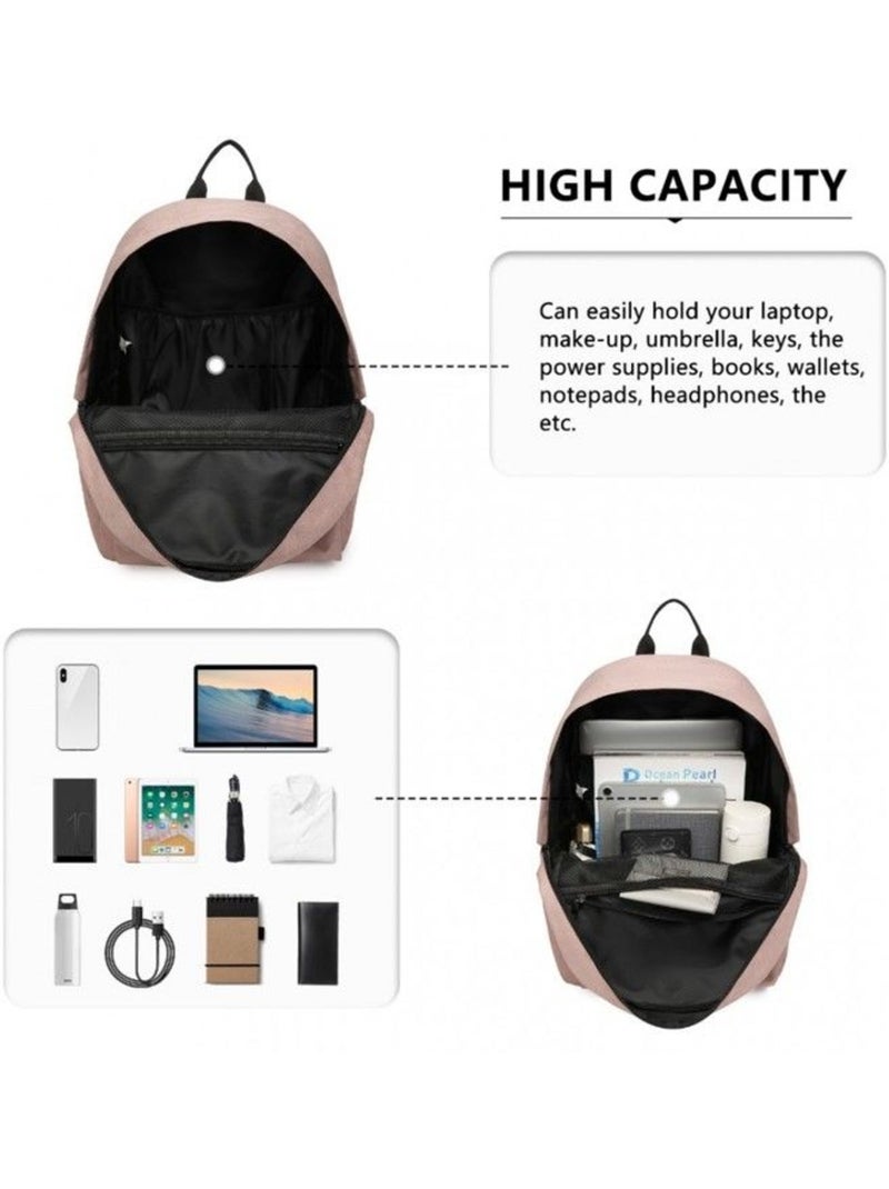 Sac à dos scolaire hydrofuge compartiment pc 15,4 pouces 43x16x32 cm - kono Rose - Kiabi
