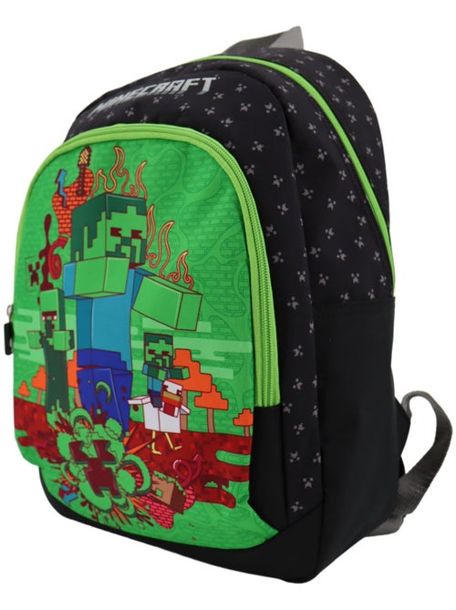 Sac à dos scolaire imprimé Creeper qualité supérieure Minecraft - Kiabi
