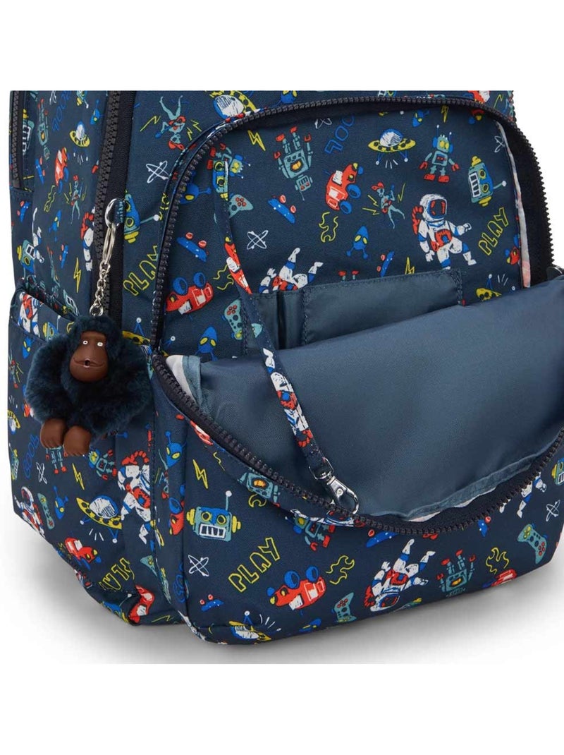 Sac à Dos Scolaire Kipling Seoul College Extra Space Game 44 CM avec compartiment ordinateur Bleu Multicolore - Kiabi