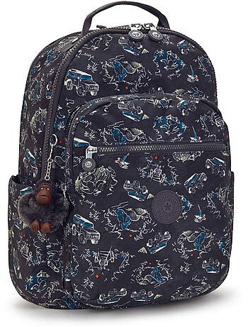 Sac à dos scolaire Kipling Seoul en tissu synthétique imprimé