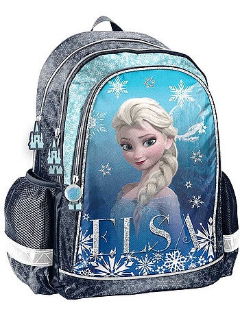 Sac à dos scolaire La Reine des Neiges motif Elsa pailleté polyester