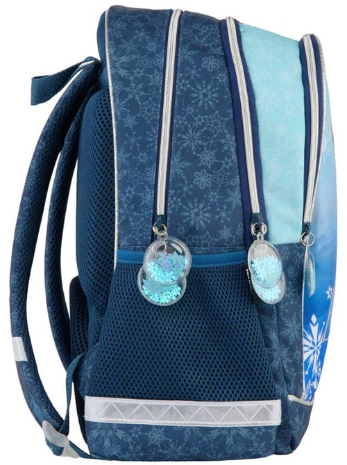 Sac à dos scolaire La Reine des Neiges motif Elsa pailleté polyester - Kiabi