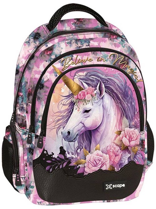 Sac à dos scolaire licorne imprimé textile GRAFFITI - Kiabi