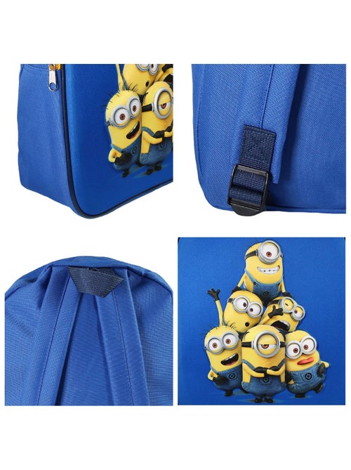 Sac à Dos Scolaire Maternelle 31 cm Les Minions - Bleu - 1 compartiment zippé - Face 3D - Bagtrotter - Kiabi