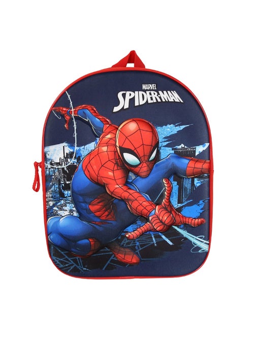 Sac à Dos Scolaire Maternelle 31 cm Spiderman - Marine - 1 compartiment zippé - Face 3D - Bagtrotter - Kiabi