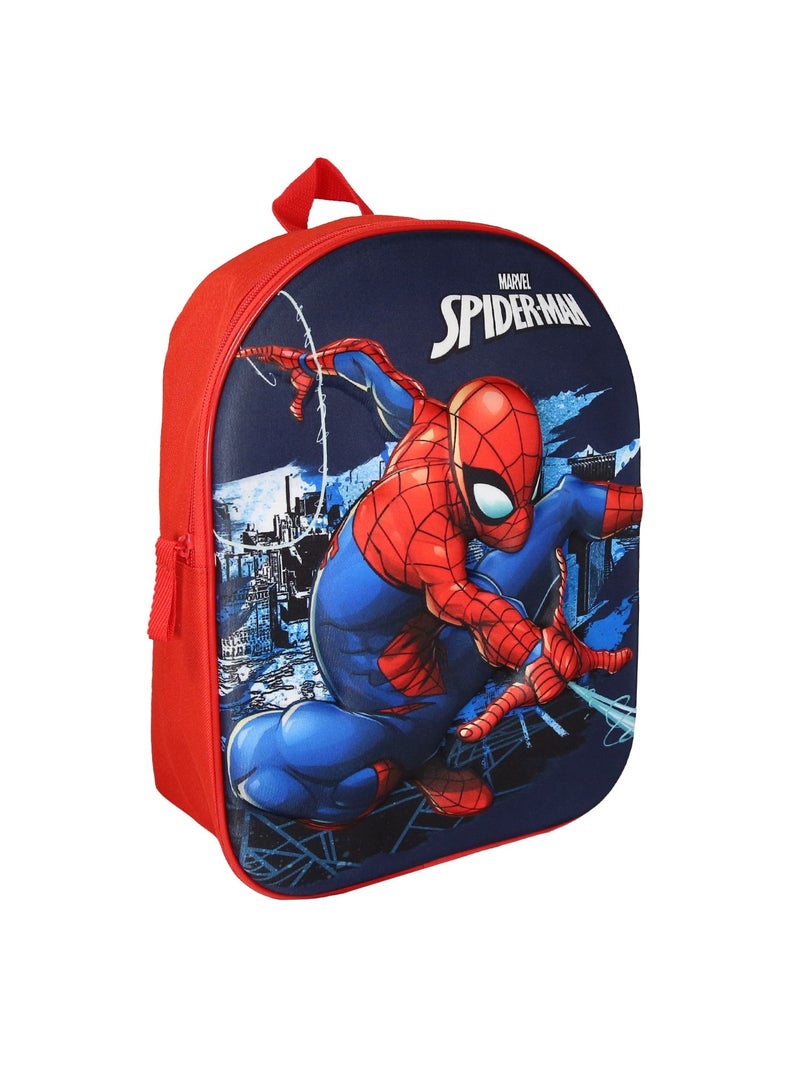Sac à Dos Scolaire Maternelle 31 cm Spiderman - Marine - 1 compartiment zippé - Face 3D - Bagtrotter Bleu - Kiabi