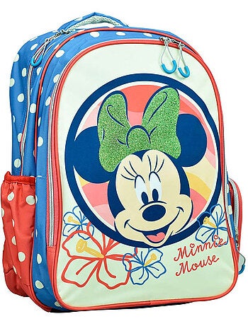 Sac à dos scolaire Minnie motif fleurs en synthétique