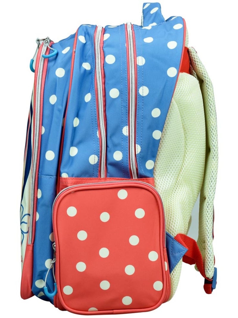 Sac à dos scolaire Minnie motif fleurs en synthétique Blanc Rose Bleu - Kiabi